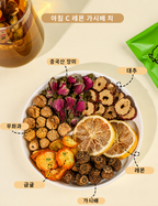 아침저녁 과일 허브티 레몬·사이리·블랙구기자·오디·장미 삼각티백 10g×20티백