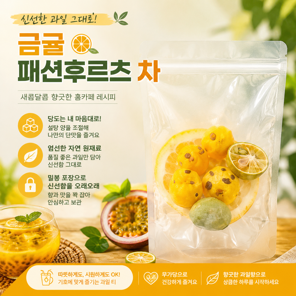 금귤 패션후르츠차 18g × 5포 | 냉침·아이스 셰이크